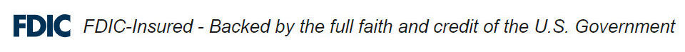 FDIC logo with text "FDIC-Insured - Backed by the full faith and credit of the U.S. Government," emphasizing M&F Bank's commitment to customer security and trust.